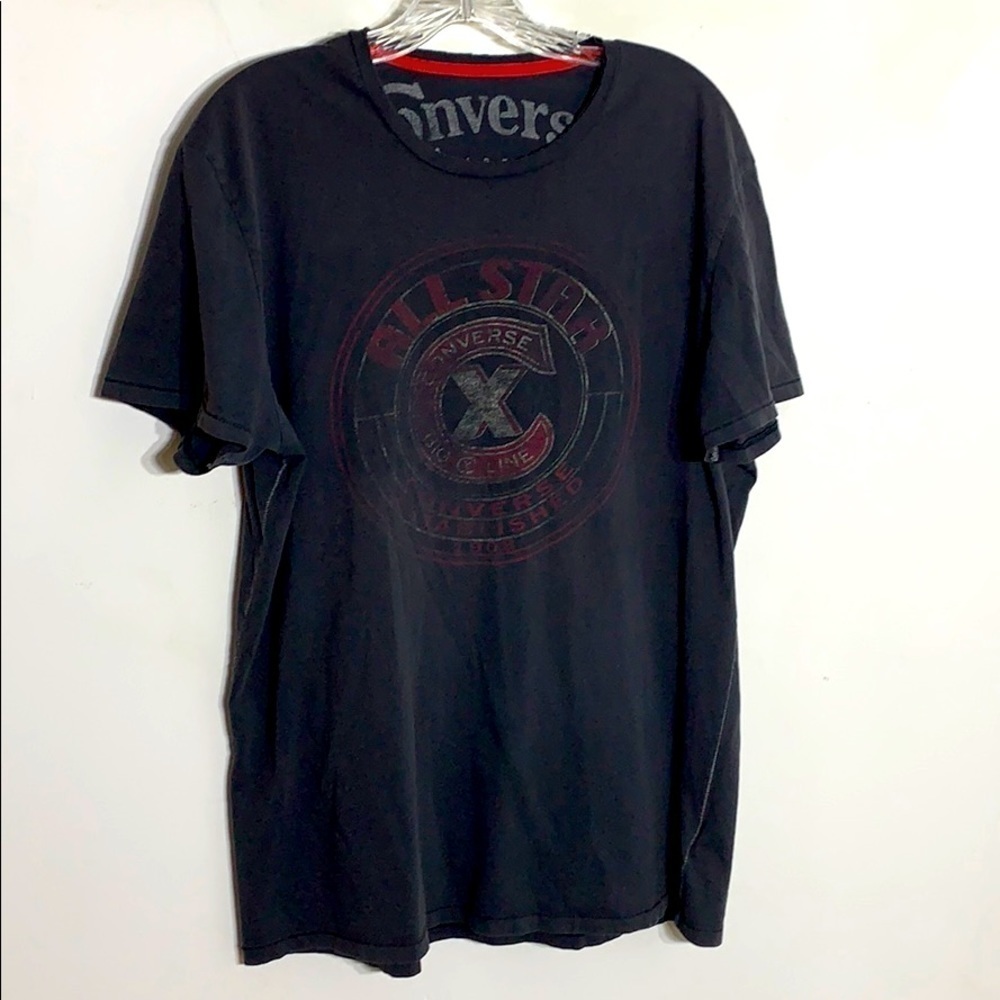 converse all-star black Vintage distressed T-shirt short sleeve unisex XL